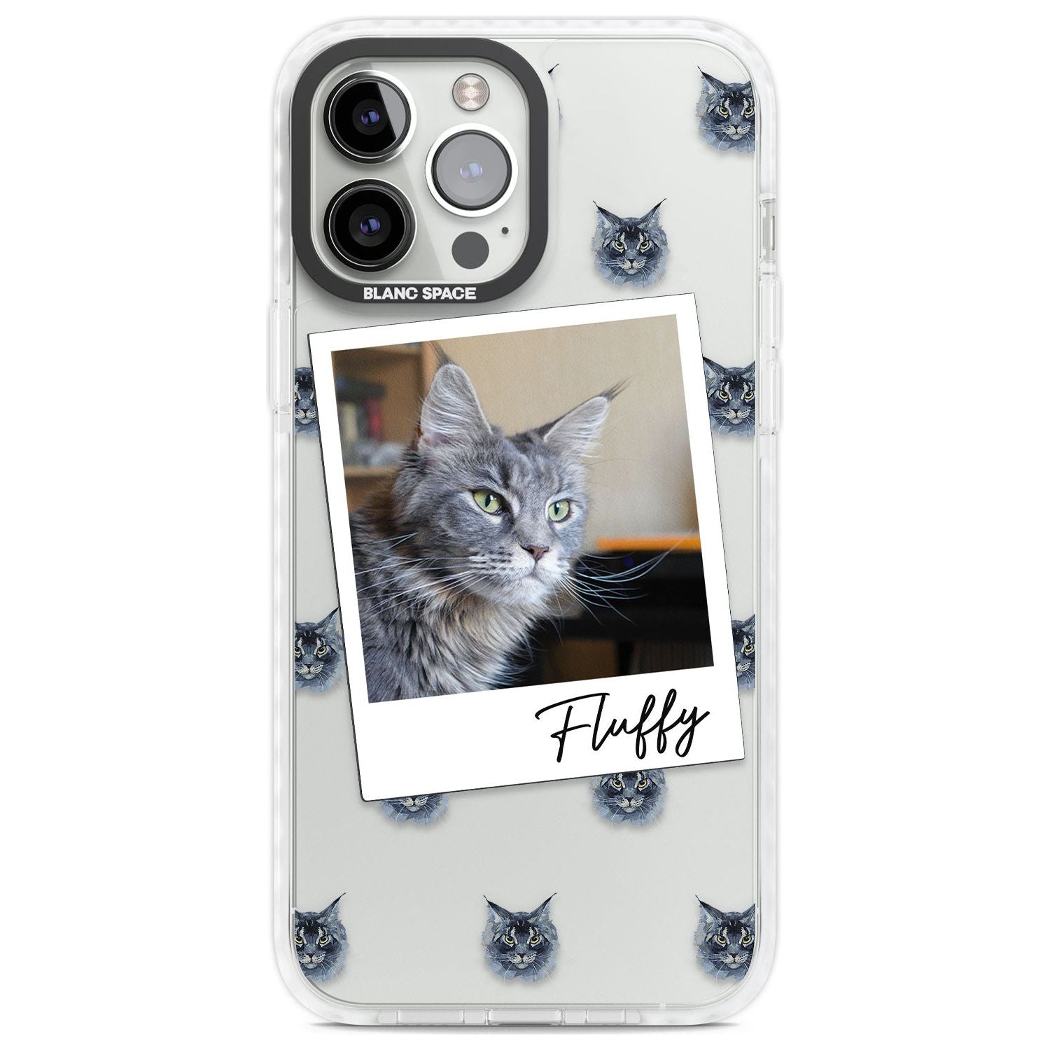 Personalised Maine Coon Photo Custom Phone Case iPhone 13 Pro Max / Impact Case,iPhone 14 Pro Max / Impact Case Blanc Space