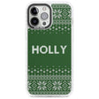 Personalised Green Christmas Knitted Jumper Custom Phone Case iPhone 13 Pro Max / Impact Case,iPhone 14 Pro Max / Impact Case Blanc Space