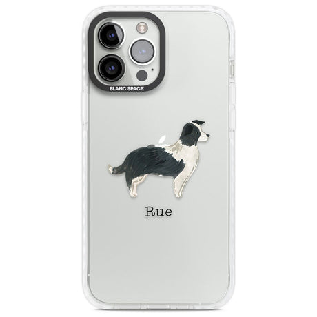 Personalised Border Collie Custom Phone Case iPhone 13 Pro Max / Impact Case,iPhone 14 Pro Max / Impact Case Blanc Space