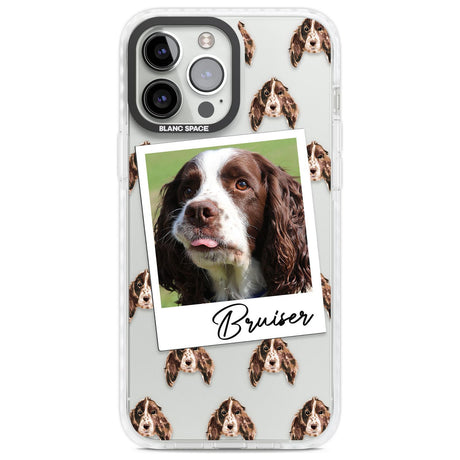Personalised Springer Spaniel - Dog Photo Custom Phone Case iPhone 13 Pro Max / Impact Case,iPhone 14 Pro Max / Impact Case Blanc Space