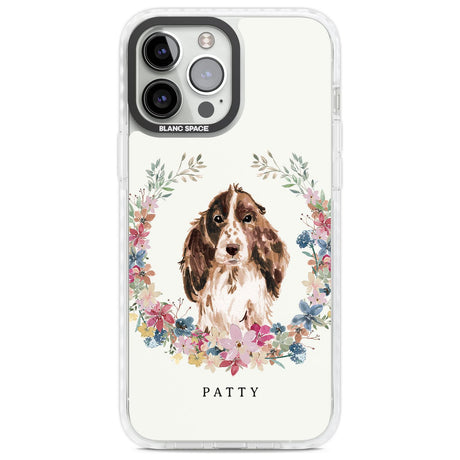Personalised Brown Cocker Spaniel - Watercolour Dog Portrait Custom Phone Case iPhone 13 Pro Max / Impact Case,iPhone 14 Pro Max / Impact Case Blanc Space