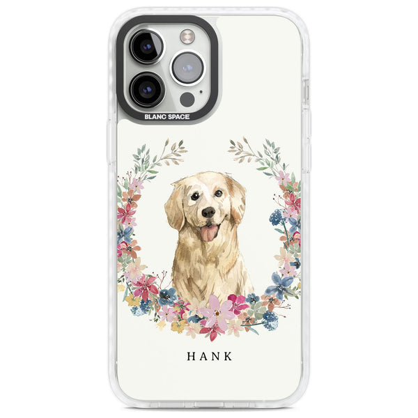 Personalised Golden Retriever Floral Portrait