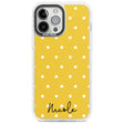 Personalised Yellow Polka Dot Custom Phone Case iPhone 13 Pro Max / Impact Case,iPhone 14 Pro Max / Impact Case Blanc Space