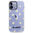 Personalised White Daisies & Cursive Custom Phone Case iPhone 13 Pro Max / Impact Case,iPhone 14 Pro Max / Impact Case Blanc Space