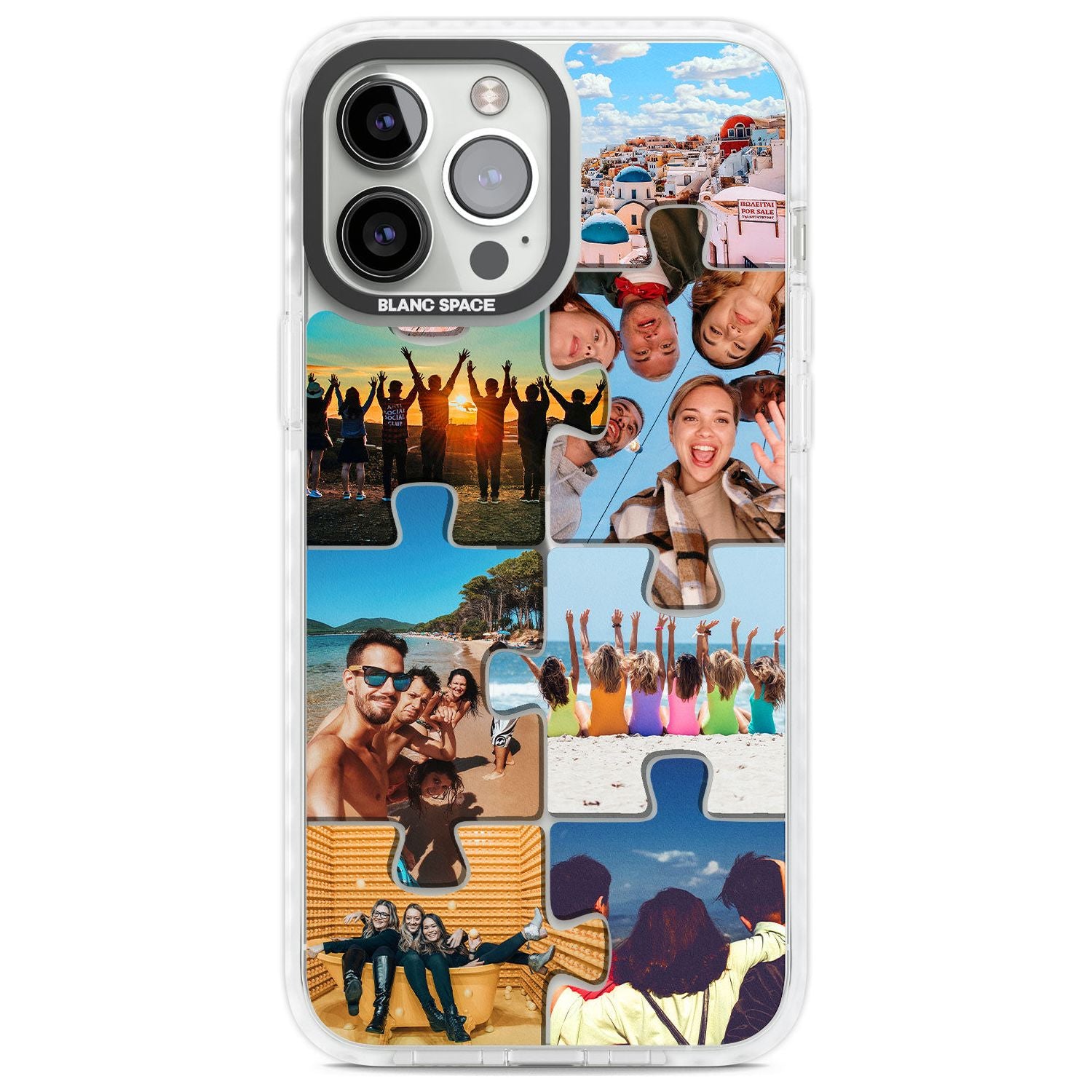 Personalised Jigsaw Photo Grid Custom Phone Case iPhone 13 Pro Max / Impact Case,iPhone 14 Pro Max / Impact Case Blanc Space