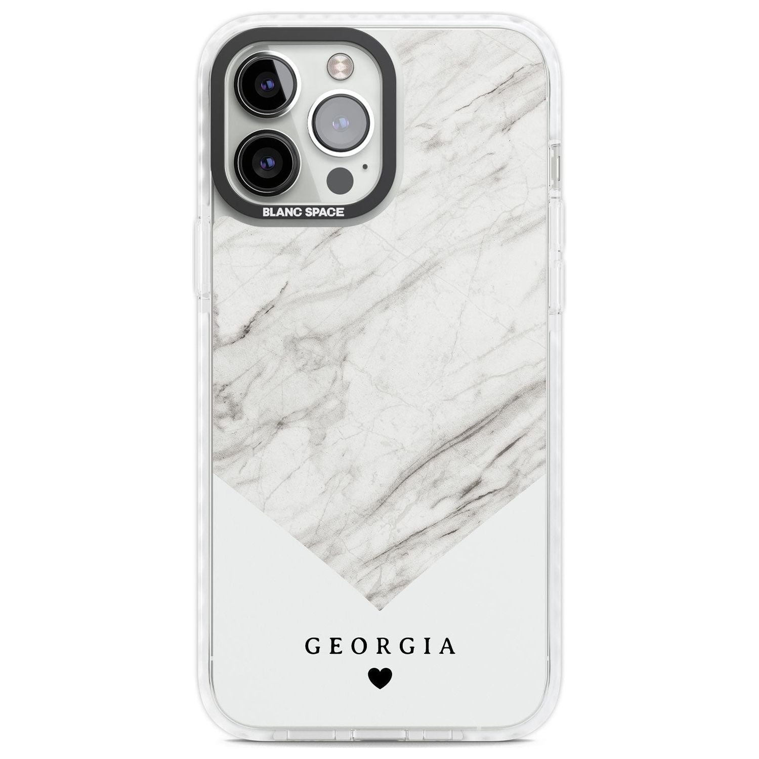 Personalised White Marble Custom Phone Case iPhone 13 Pro Max / Impact Case,iPhone 14 Pro Max / Impact Case Blanc Space