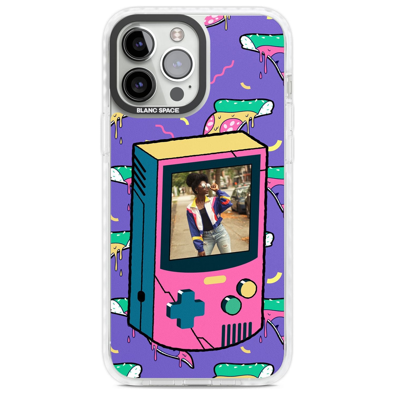 Personalised Retro Game Photo Case Custom Phone Case iPhone 13 Pro Max / Impact Case,iPhone 14 Pro Max / Impact Case Blanc Space