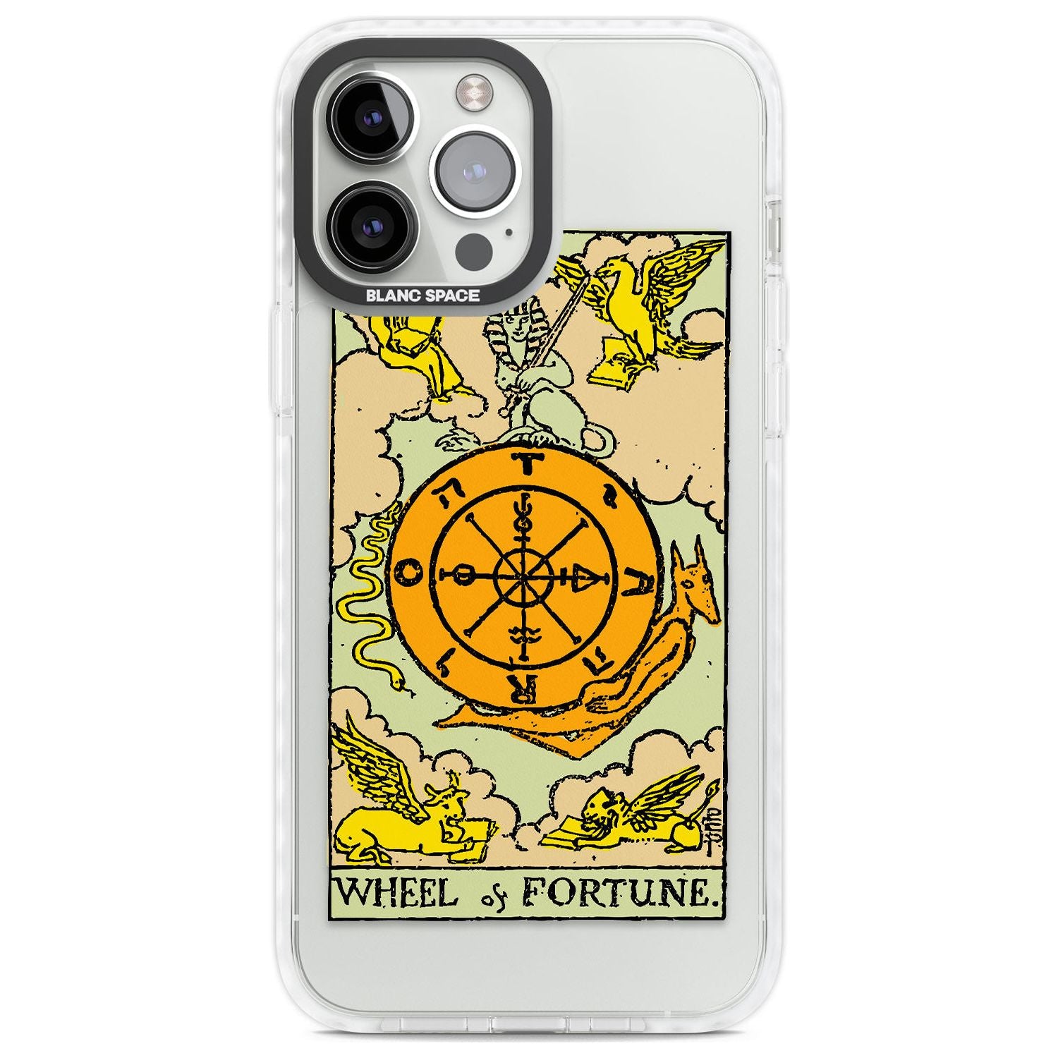 Personalised Wheel of Fortune Tarot Card - Colour Phone Case iPhone 13 Pro Max / Impact Case,iPhone 14 Pro Max / Impact Case Blanc Space