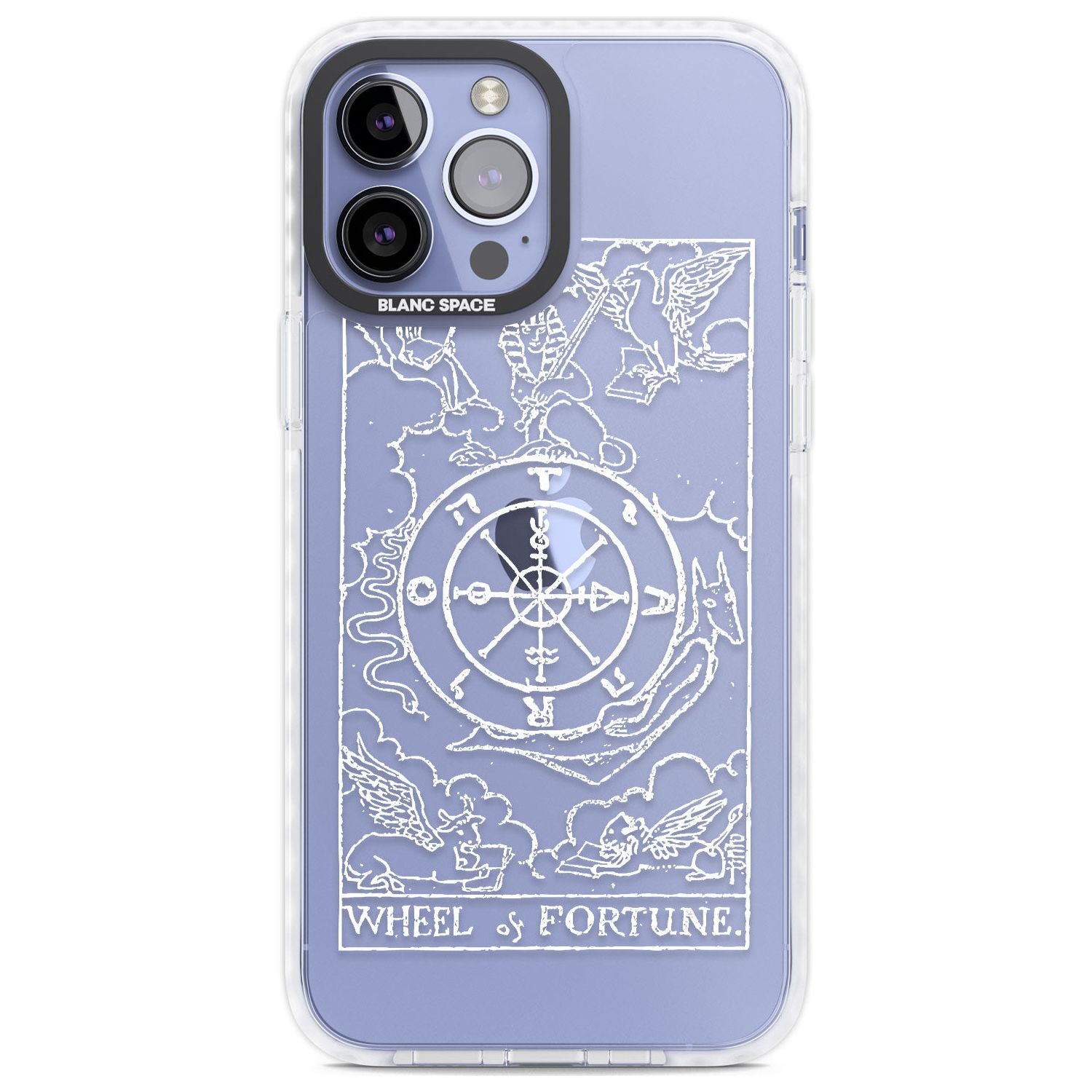 Personalised Wheel of Fortune Tarot Card - White Transparent Custom Phone Case iPhone 13 Pro Max / Impact Case,iPhone 14 Pro Max / Impact Case Blanc Space