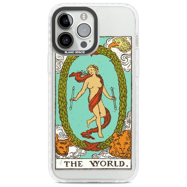 Personalised The World Tarot Card - Colour Custom Phone Case iPhone 13 Pro Max / Impact Case,iPhone 14 Pro Max / Impact Case Blanc Space