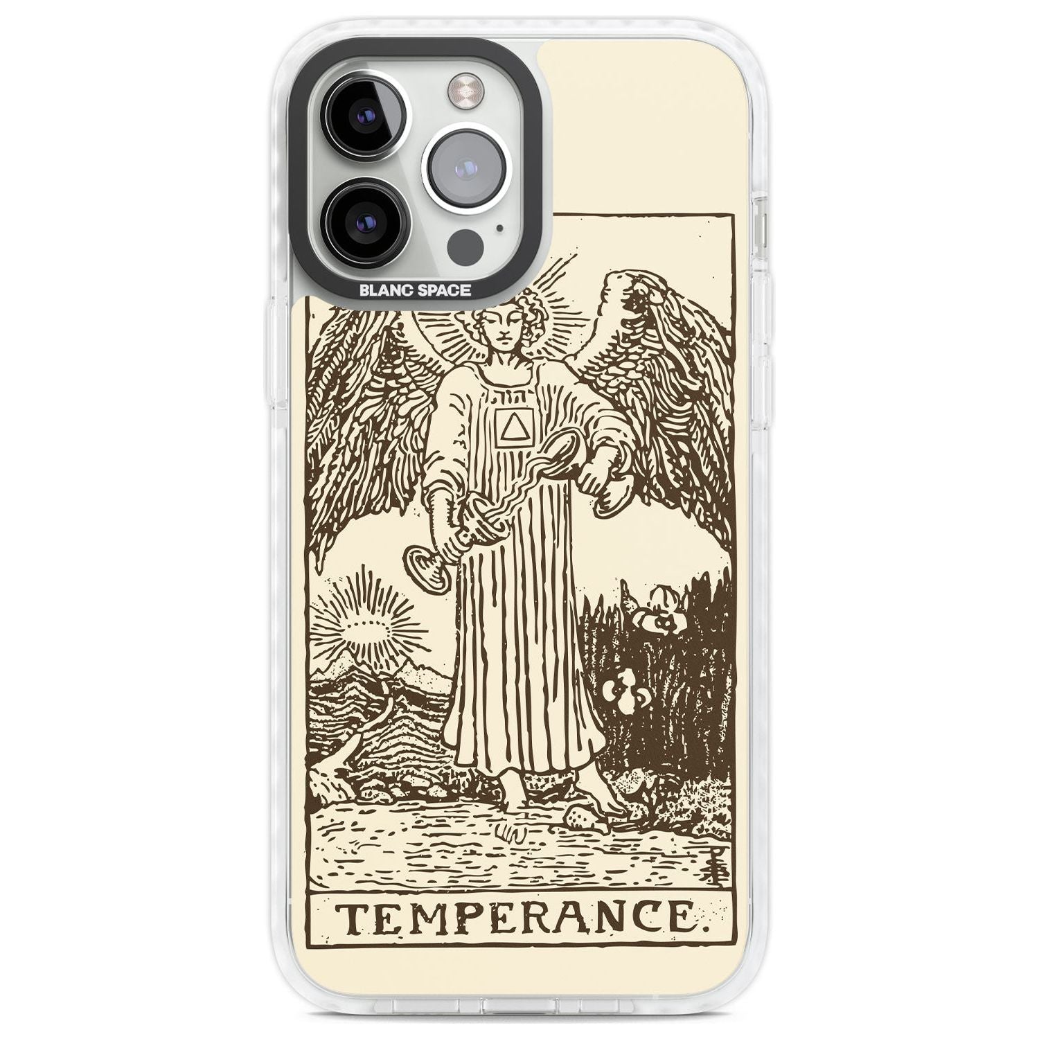 Personalised Temperance Tarot Card - Solid Cream Custom Phone Case iPhone 13 Pro Max / Impact Case,iPhone 14 Pro Max / Impact Case Blanc Space