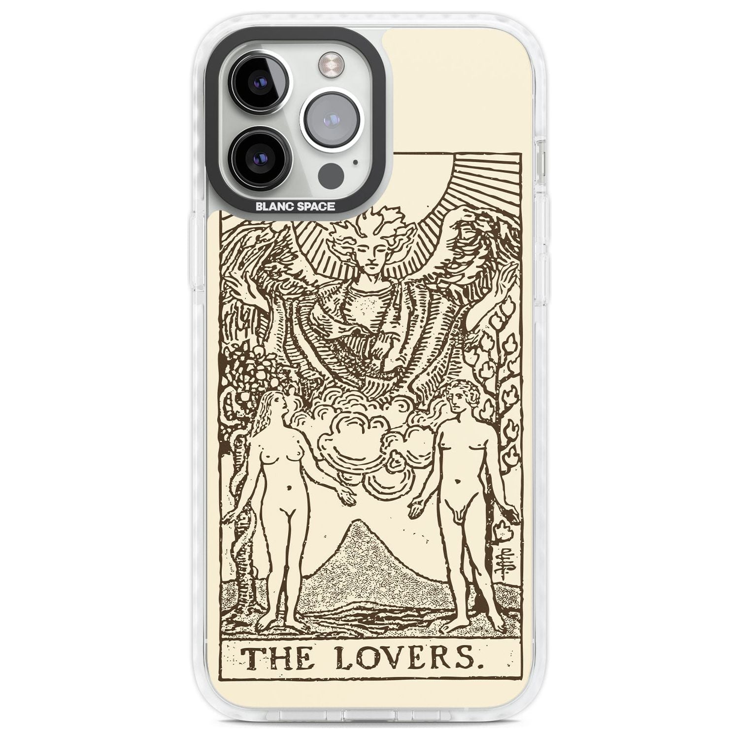 Personalised The Lovers Tarot Card - Solid Cream Custom Phone Case iPhone 13 Pro Max / Impact Case,iPhone 14 Pro Max / Impact Case Blanc Space