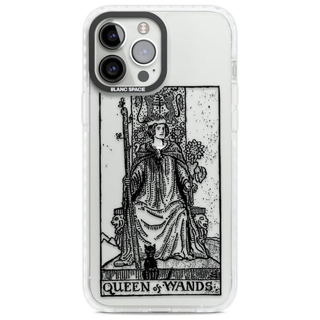 Personalised Queen of Wands Tarot Card - Transparent Custom Phone Case iPhone 13 Pro Max / Impact Case,iPhone 14 Pro Max / Impact Case Blanc Space