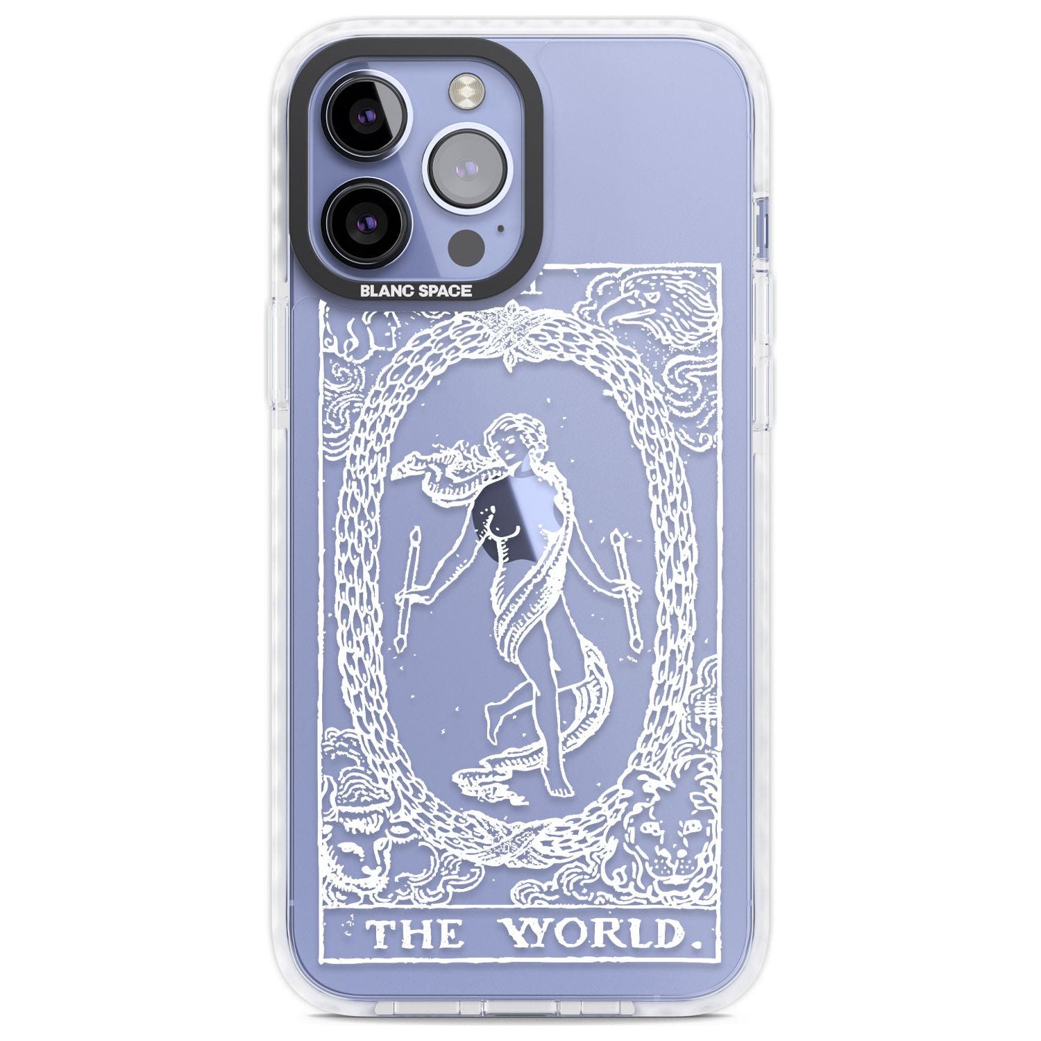 Personalised The World Tarot Card - White Transparent Custom Phone Case iPhone 13 Pro Max / Impact Case,iPhone 14 Pro Max / Impact Case Blanc Space