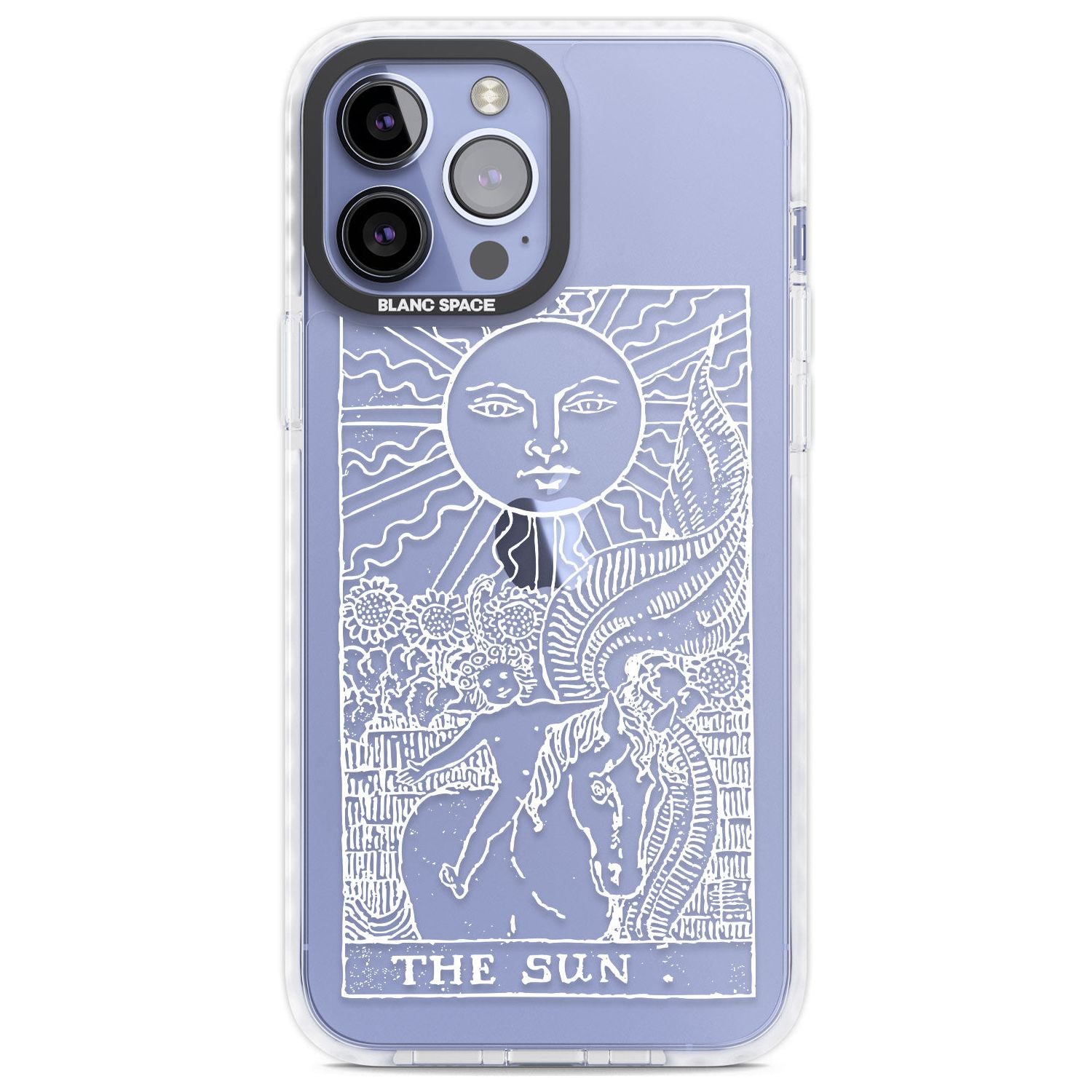 Personalised The Sun Tarot Card - White Transparent Custom Phone Case iPhone 13 Pro Max / Impact Case,iPhone 14 Pro Max / Impact Case Blanc Space