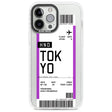 Personalised Tokyo Boarding Pass Custom Phone Case iPhone 13 Pro Max / Impact Case,iPhone 14 Pro Max / Impact Case Blanc Space