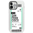 Personalised San Francisco Boarding Pass Custom Phone Case iPhone 13 Pro Max / Impact Case,iPhone 14 Pro Max / Impact Case Blanc Space