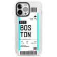 Personalised Boston Boarding Pass Custom Phone Case iPhone 13 Pro Max / Impact Case,iPhone 14 Pro Max / Impact Case Blanc Space