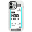 Personalised Honolulu Boarding Pass Custom Phone Case iPhone 13 Pro Max / Impact Case,iPhone 14 Pro Max / Impact Case Blanc Space