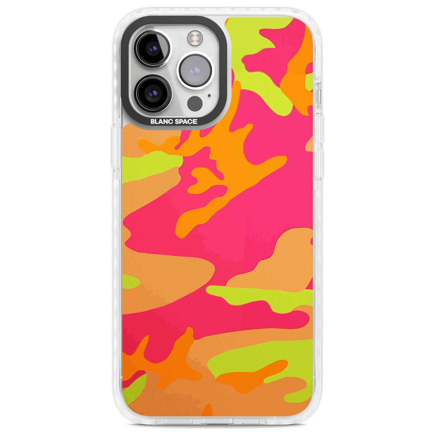 Neon Camo Phone Case iPhone 13 Pro Max / Impact Case,iPhone 14 Pro Max / Impact Case Blanc Space