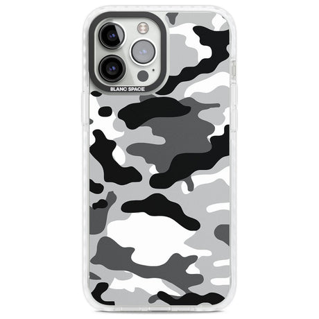 Grey Black Urban Camo Phone Case iPhone 13 Pro Max / Impact Case,iPhone 14 Pro Max / Impact Case Blanc Space