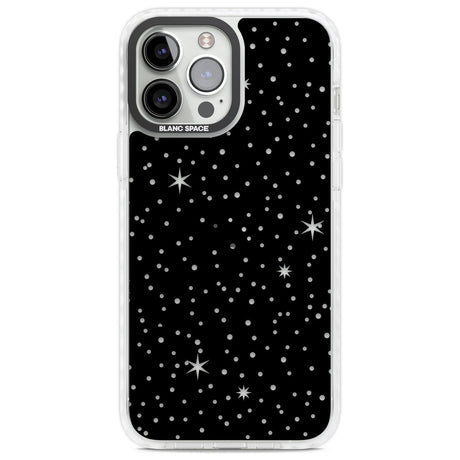 Celestial  Cut-Out Stars Phone Case iPhone 13 Pro Max / Impact Case,iPhone 14 Pro Max / Impact Case Blanc Space