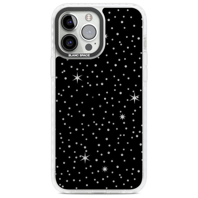 Celestial  Cut-Out Stars Phone Case iPhone 13 Pro Max / Impact Case,iPhone 14 Pro Max / Impact Case Blanc Space