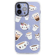 Coffee Faces Phone Case iPhone 13 Pro Max / Impact Case,iPhone 14 Pro Max / Impact Case Blanc Space