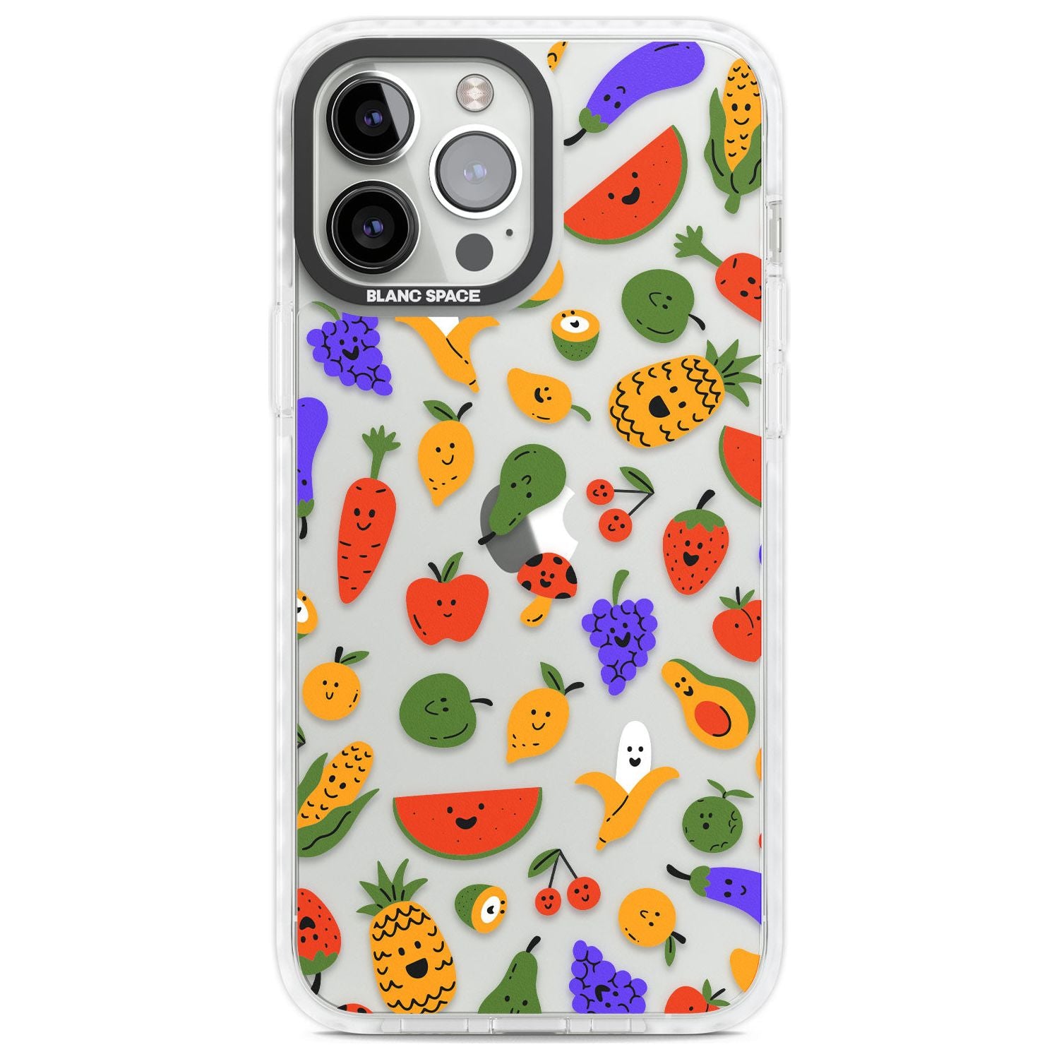 Mixed Kawaii Food Icons - Clear Phone Case iPhone 13 Pro Max / Impact Case,iPhone 14 Pro Max / Impact Case Blanc Space