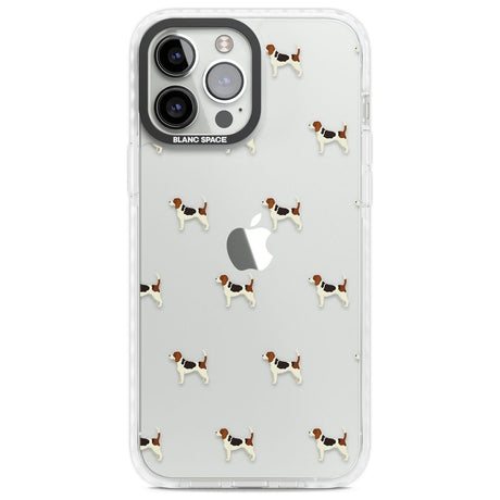 Beagle Dog Pattern Clear Phone Case iPhone 13 Pro Max / Impact Case,iPhone 14 Pro Max / Impact Case Blanc Space