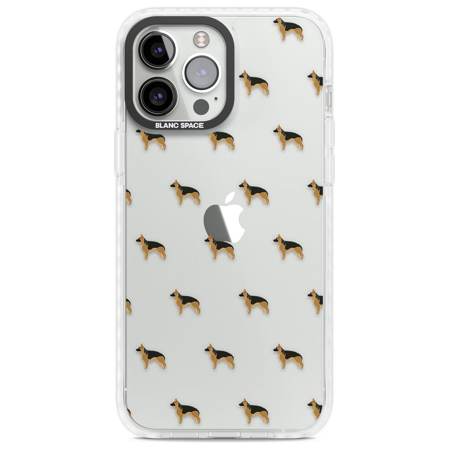 German Sherpard Dog Pattern Clear Phone Case iPhone 13 Pro Max / Impact Case,iPhone 14 Pro Max / Impact Case Blanc Space