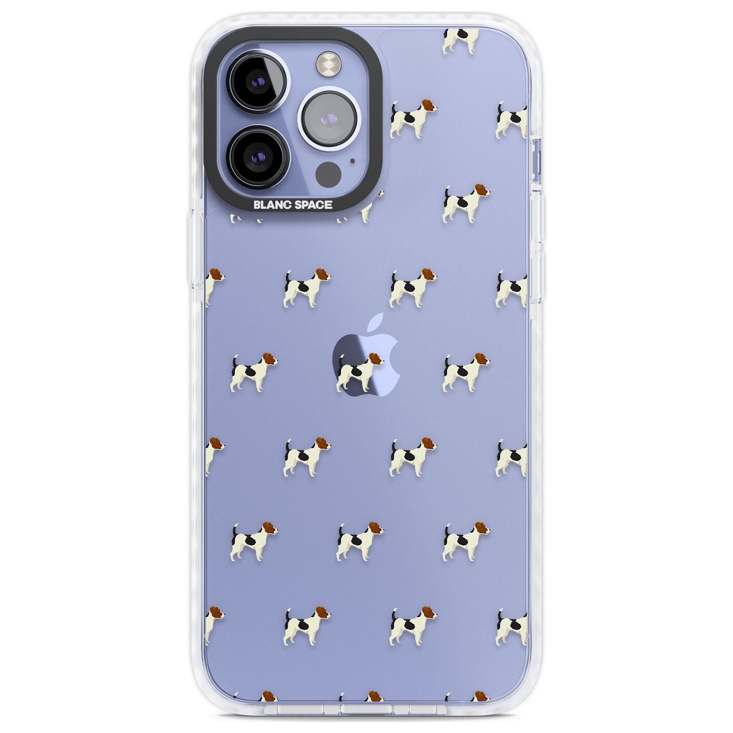 Jack Russell Terrier Dog Pattern Clear Phone Case iPhone 13 Pro Max / Impact Case,iPhone 14 Pro Max / Impact Case Blanc Space