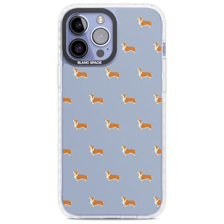 Pembroke Welsh Corgi Dog Pattern Phone Case iPhone 13 Pro Max / Impact Case,iPhone 14 Pro Max / Impact Case Blanc Space