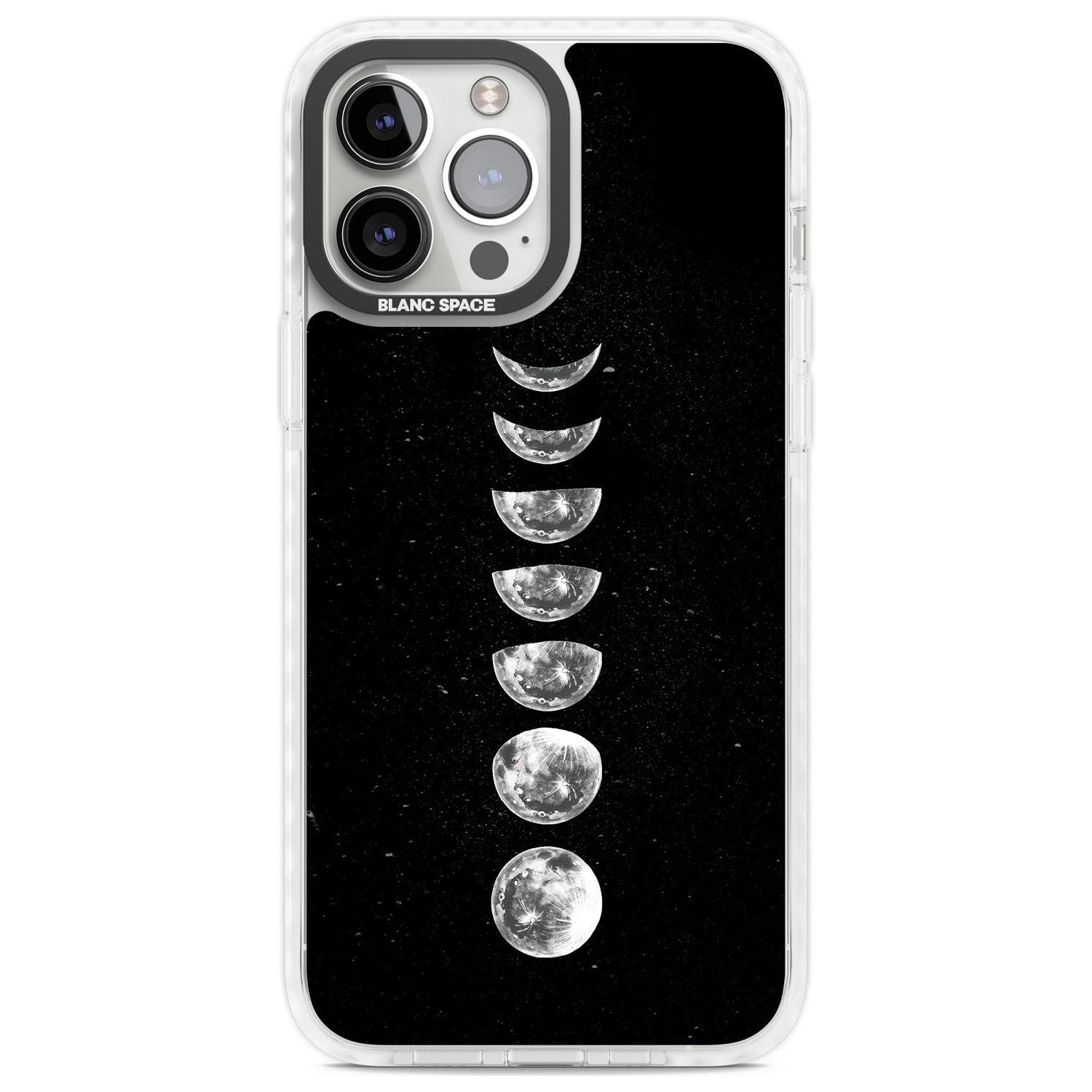 Light Watercolour Moons Phone Case iPhone 13 Pro Max / Impact Case,iPhone 14 Pro Max / Impact Case Blanc Space