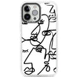 Abstract Continuous Line Faces Black on White Phone Case iPhone 13 Pro Max / Impact Case,iPhone 14 Pro Max / Impact Case Blanc Space