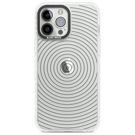 Abstract Lines: Circles Phone Case iPhone 13 Pro Max / Impact Case,iPhone 14 Pro Max / Impact Case Blanc Space