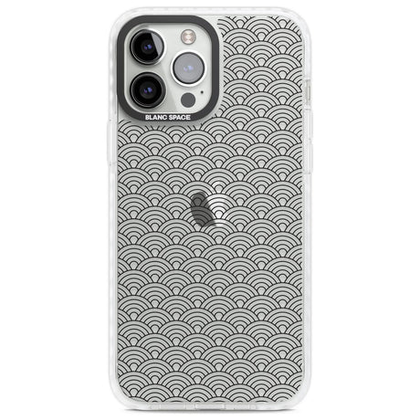 Abstract Lines: Scalloped Pattern Phone Case iPhone 13 Pro Max / Impact Case,iPhone 14 Pro Max / Impact Case Blanc Space