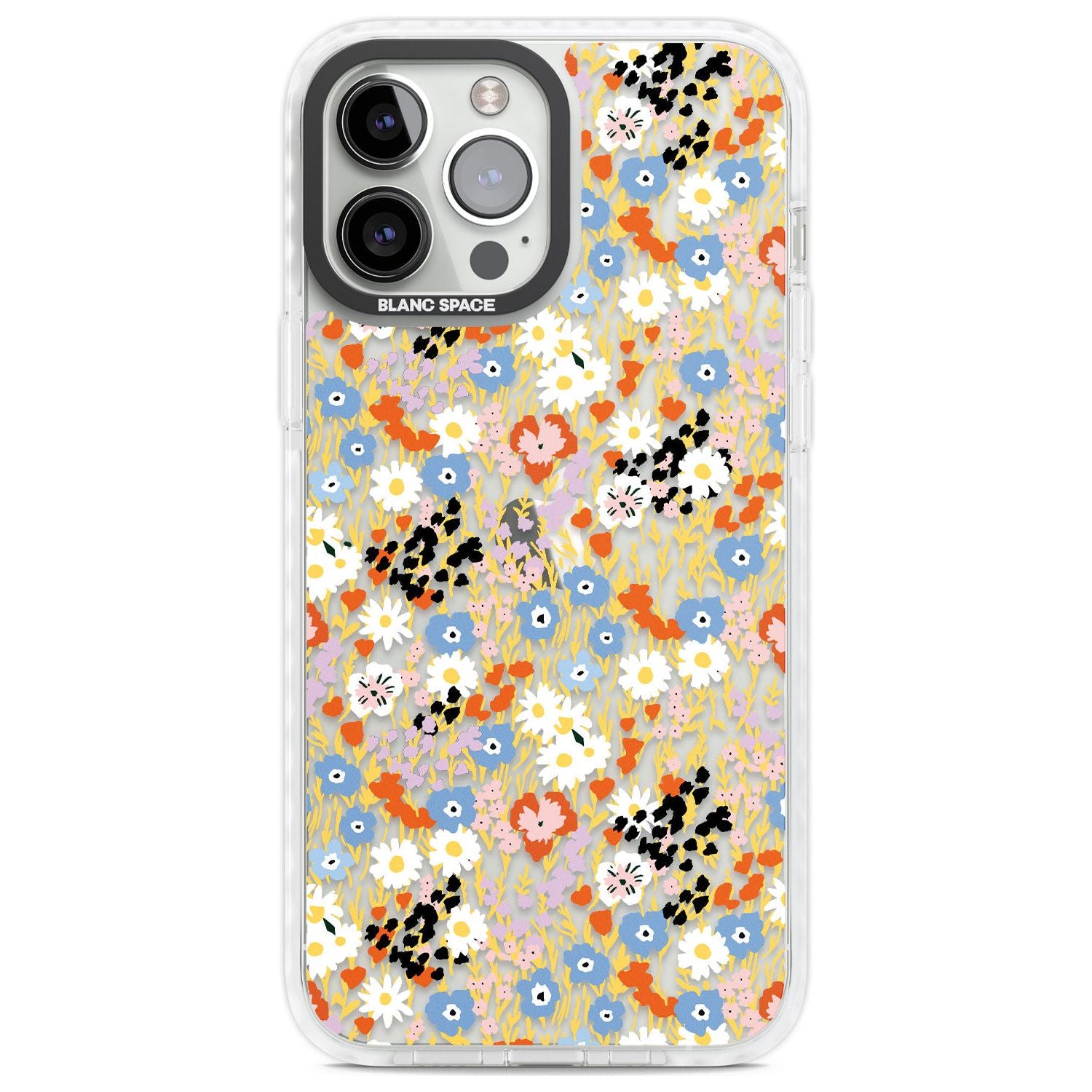 Busy Floral Mix: Transparent Phone Case iPhone 13 Pro Max / Impact Case,iPhone 14 Pro Max / Impact Case Blanc Space