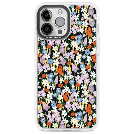 Energetic Floral Mix: Solid Phone Case iPhone 13 Pro Max / Impact Case,iPhone 14 Pro Max / Impact Case Blanc Space