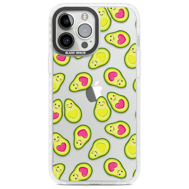 Avocado Love Phone Case iPhone 13 Pro Max / Impact Case,iPhone 14 Pro Max / Impact Case Blanc Space
