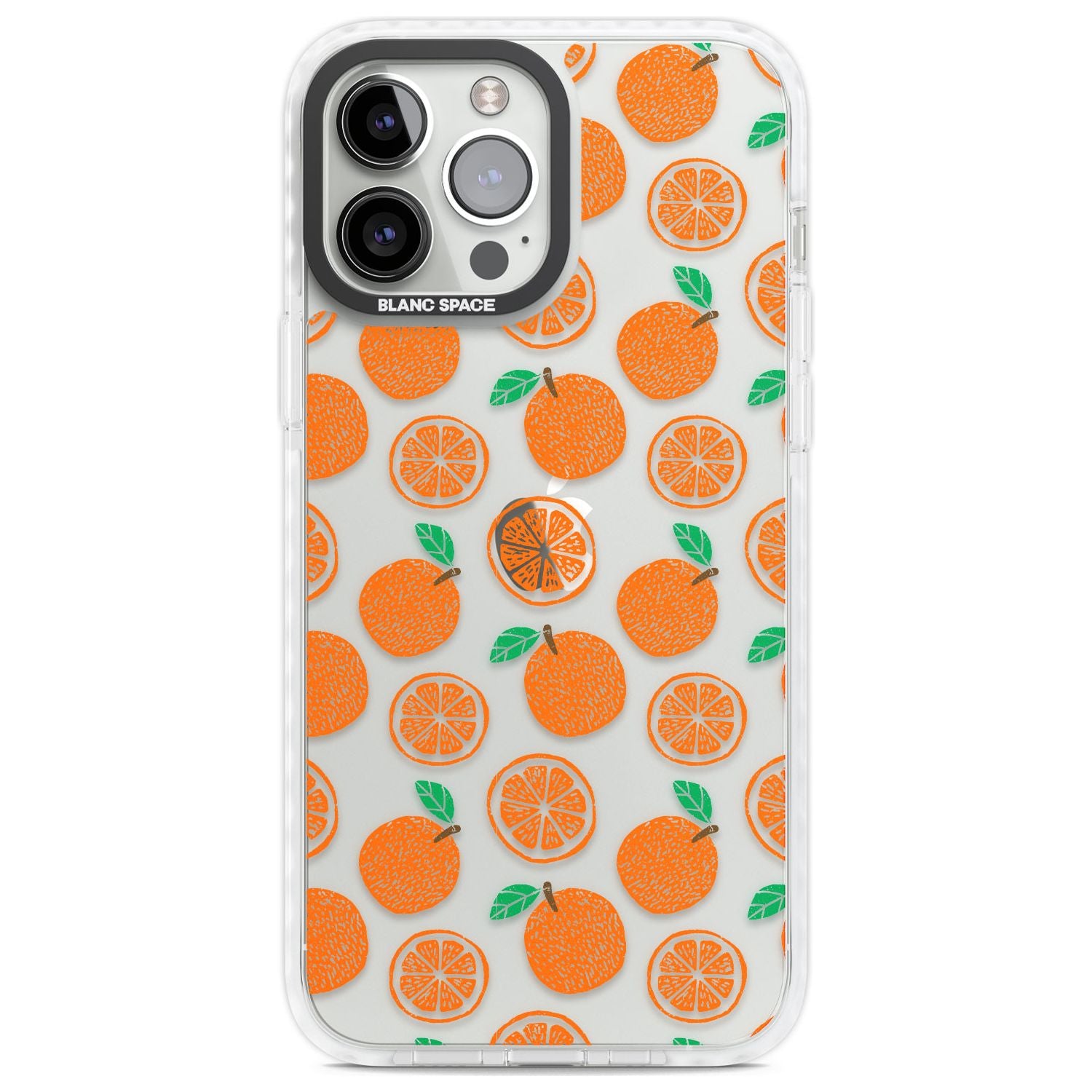 Orange Pattern Phone Case iPhone 13 Pro Max / Impact Case,iPhone 14 Pro Max / Impact Case Blanc Space