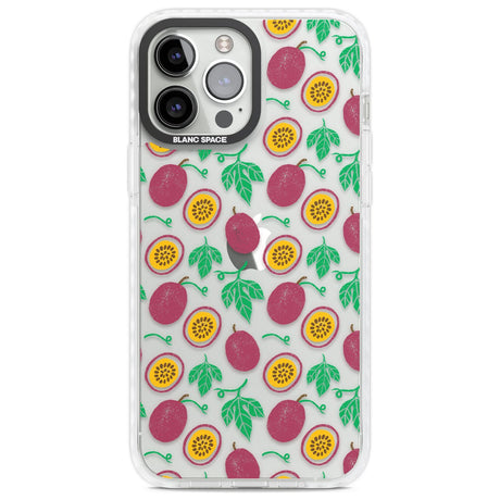 Passion Fruit Pattern Phone Case iPhone 13 Pro Max / Impact Case,iPhone 14 Pro Max / Impact Case Blanc Space