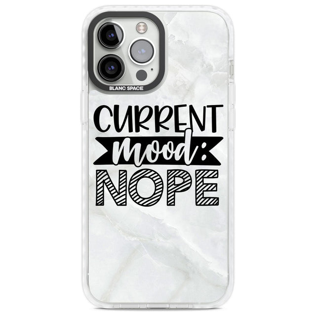 Current Mood NOPE Phone Case iPhone 13 Pro Max / Impact Case,iPhone 14 Pro Max / Impact Case Blanc Space