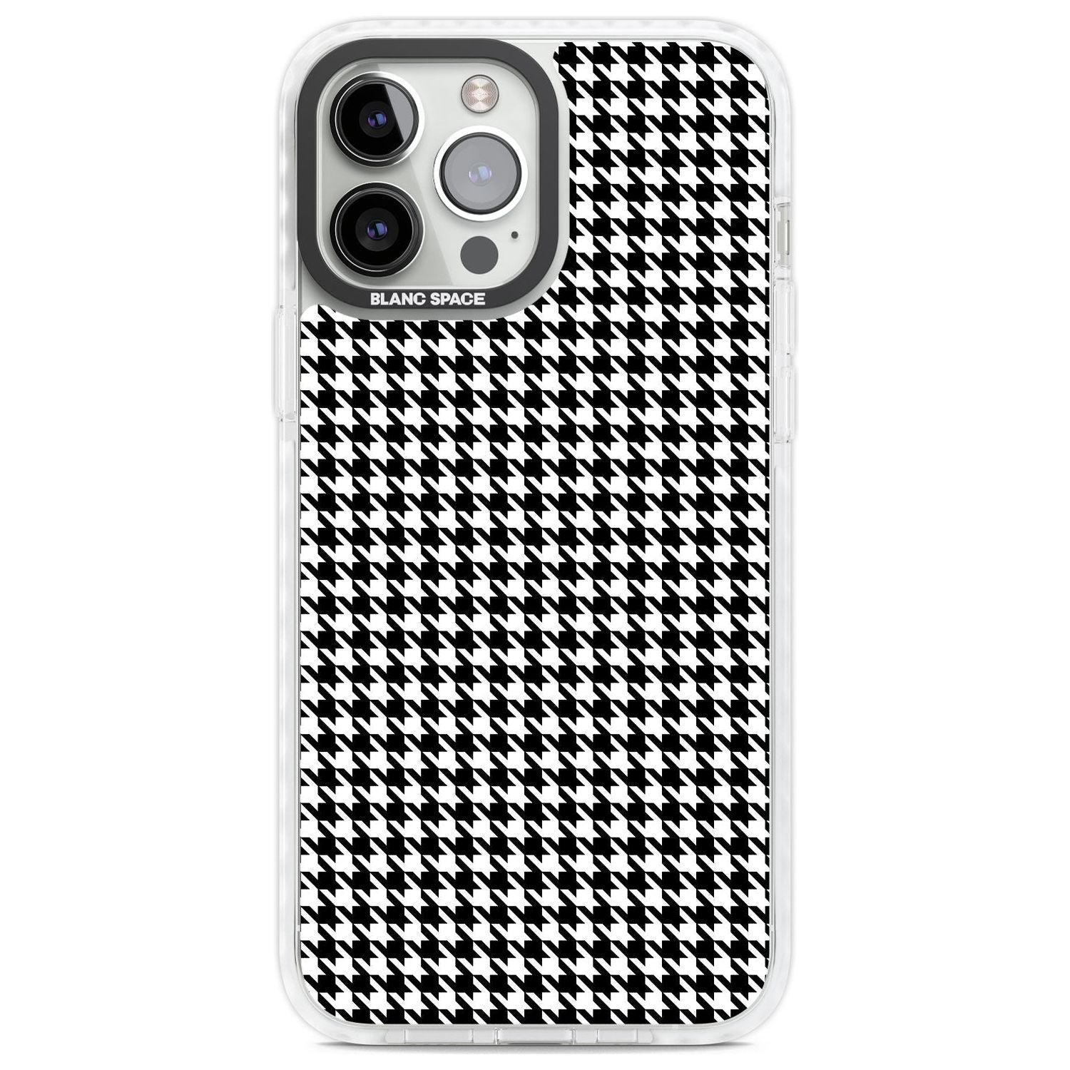 Black Houndstooth Pattern Phone Case iPhone 13 Pro Max / Impact Case,iPhone 14 Pro Max / Impact Case Blanc Space