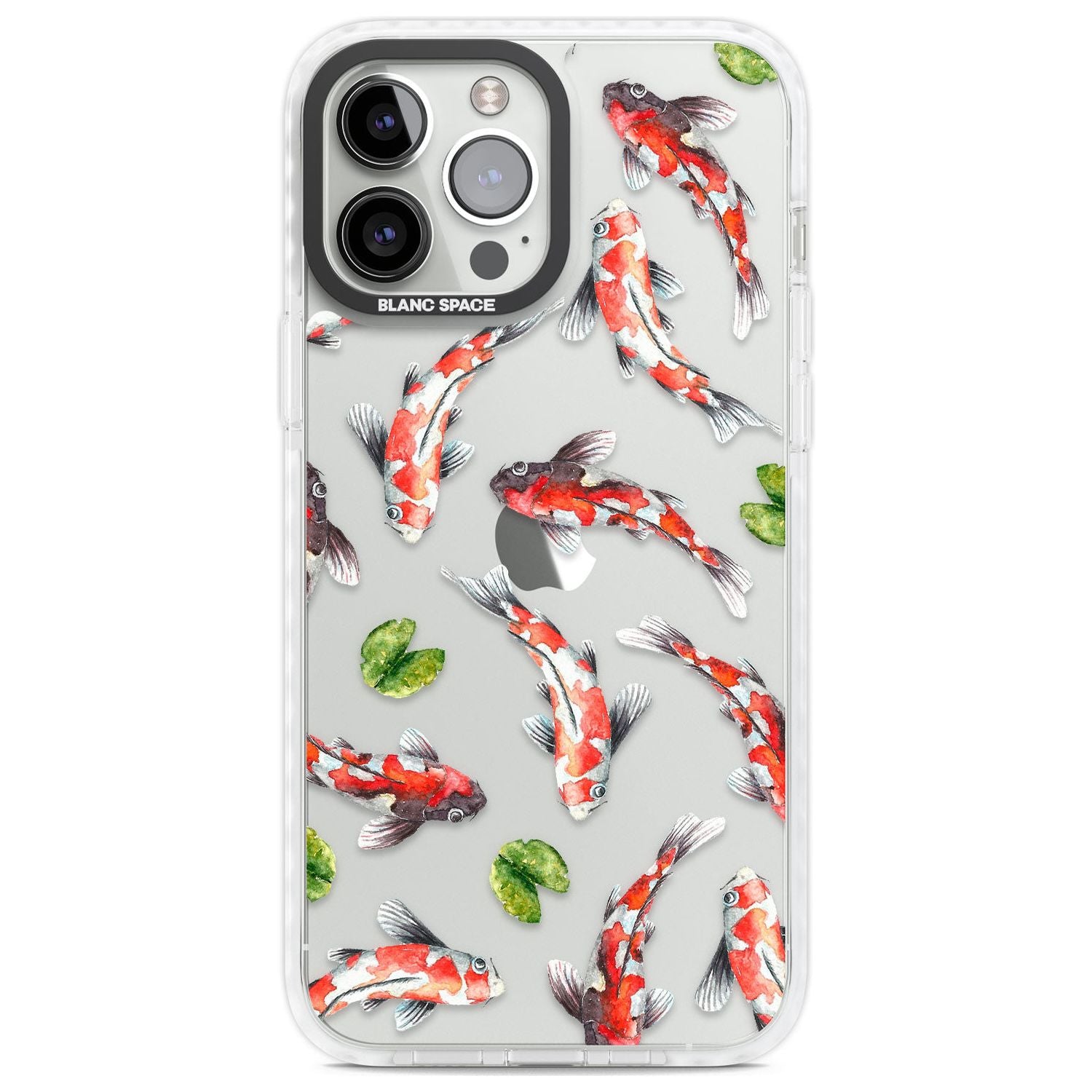 Koi Fish Japanese Watercolour Phone Case iPhone 13 Pro Max / Impact Case,iPhone 14 Pro Max / Impact Case Blanc Space