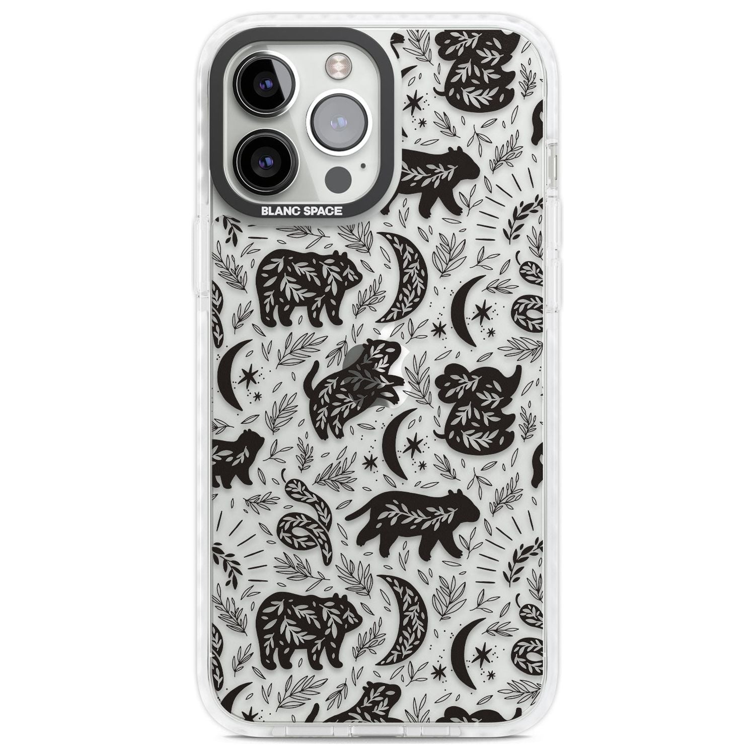 Leafy Bears Phone Case iPhone 13 Pro Max / Impact Case,iPhone 14 Pro Max / Impact Case Blanc Space