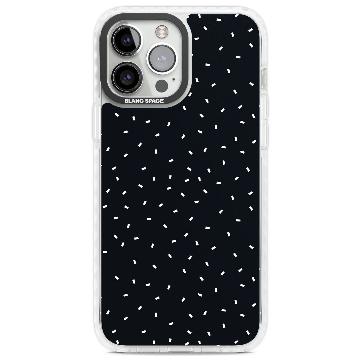 Confetti (Black) Phone Case iPhone 13 Pro Max / Impact Case,iPhone 14 Pro Max / Impact Case Blanc Space