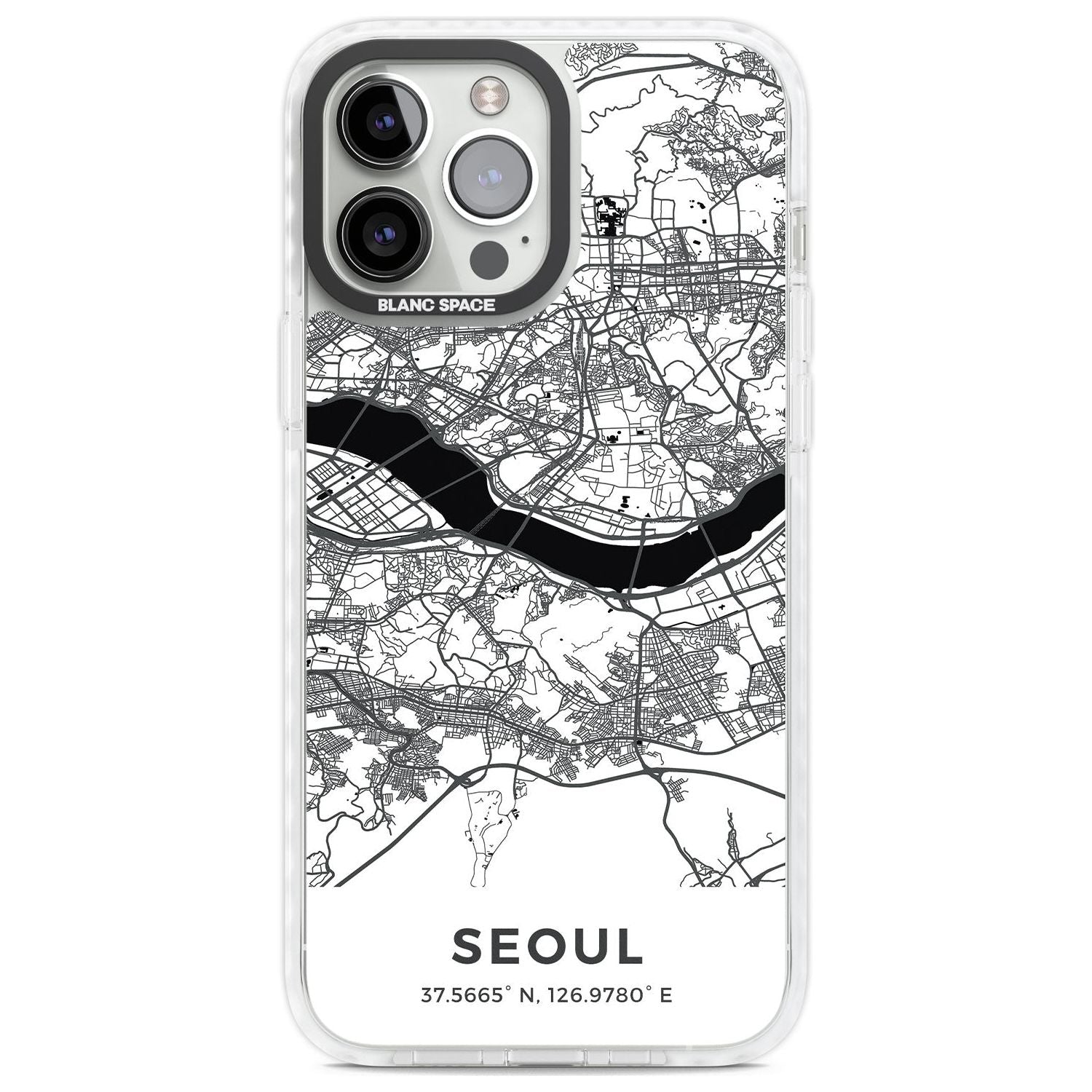 Map of Seoul, South Korea Phone Case iPhone 13 Pro Max / Impact Case,iPhone 14 Pro Max / Impact Case Blanc Space