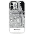 Map of Chicago, Illinois Phone Case iPhone 13 Pro Max / Impact Case,iPhone 14 Pro Max / Impact Case Blanc Space