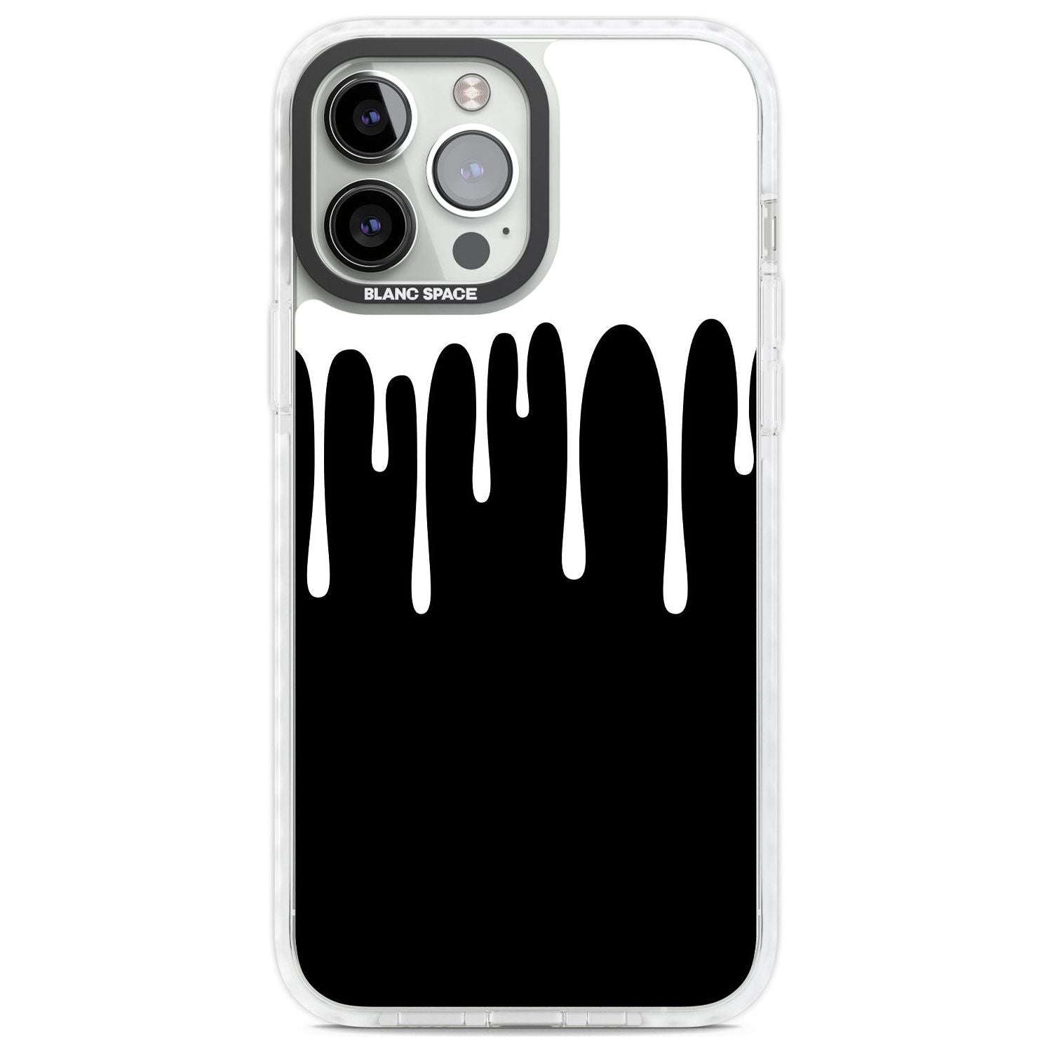 Melted Effect: White & Black Phone Case iPhone 13 Pro Max / Impact Case,iPhone 14 Pro Max / Impact Case Blanc Space